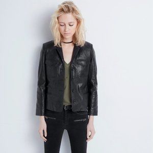 Zadig & Voltaire Liam Cuir Black Leather Jacket Size M